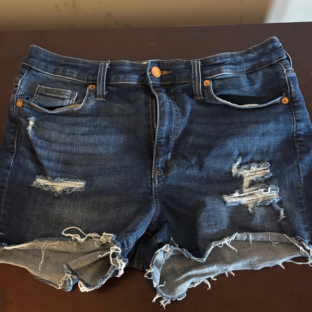 Universal Thread Dark Blue Distressed Jean Shorts